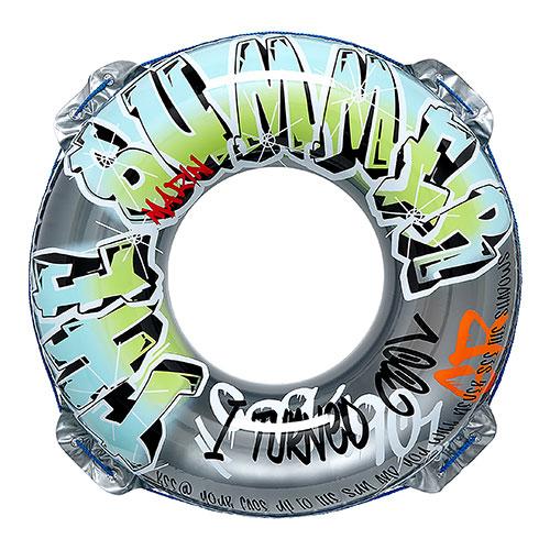 イガラシ プール・海水浴用 浮き輪 ストリートアート 120cm すばやく膨らませられる かんたん空...