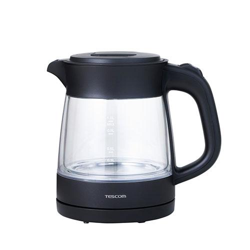 テスコム 電気ガラスケトル 耐熱ガラス製 におい移りが少ない ブラック TKG45A-K