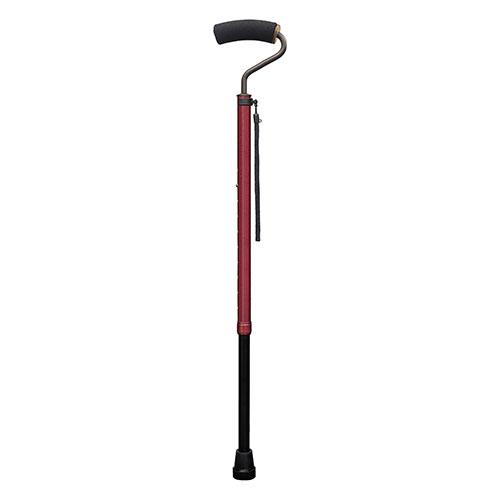 フジホーム 手のひらフィットステッキ(杖) 伸縮タイプ 手に優しい安定感のあるソフトグリップ ワイン...