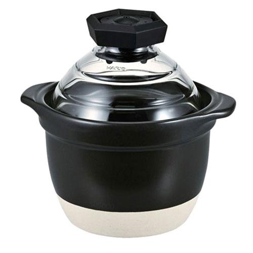 HARIO フタがガラスのご飯釜1〜2合 ホワイト GNR-150-B-W