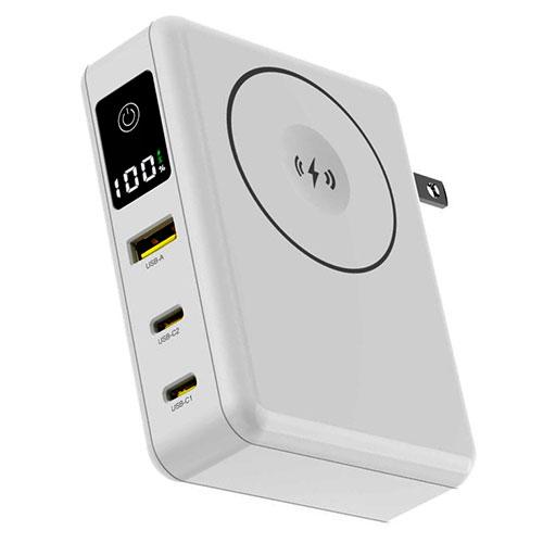 HIDISC ACプラグ内蔵型 PD65W対応3WAYモバイルバッテリー 10000mAh ホワイト...