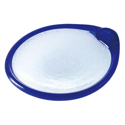 ヤマコー 涼美 涼を楽しむ食器 琉球ガラス 泡雫 小皿 青 職人手作りの異なる味わいを楽しめる ya...