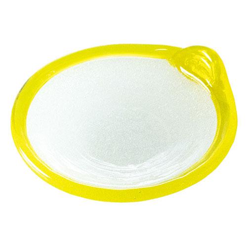 ヤマコー 涼美 涼を楽しむ食器 琉球ガラス 泡雫 小皿 黄 職人手作りの異なる味わいを楽しめる ya...