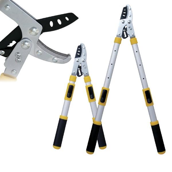 ラチェット 枝切りバサミ 約51.5×23.5×3.5cm 伸縮式 長さ4段階調節可 アルミ合金製 ...