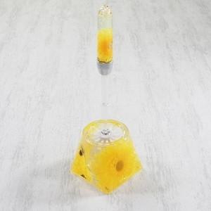 アクリル製トイレブラシ/トイレ掃除用具 〔ひまわり柄〕 造花