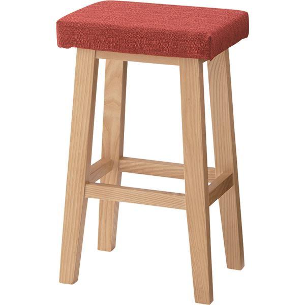 カウンターチェア ハイチェア 幅36cm レッド 木製 バンビ リビング ダイニング 店舗 飲食店 ...