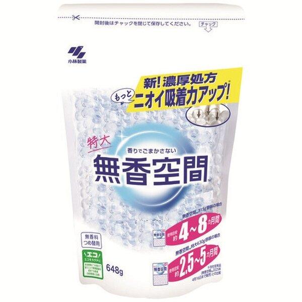 (まとめ)小林製薬 消臭剤 無香空間 特大 詰め替えパウチ 648g〔×40セット〕