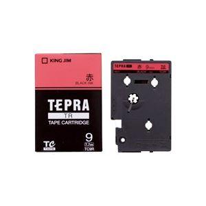 (まとめ)キングジム テプラTRテープ TC9R 赤に黒文字 9mm〔×3セット〕