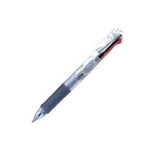 (まとめ)ゼブラ ZEBRA ボールペン クリップオンG 4色 B4A3-C透明〔×10セット〕