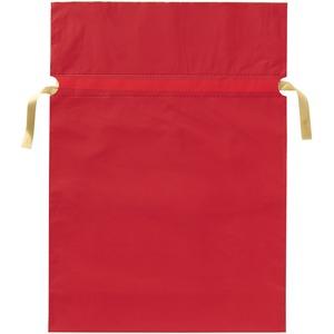 (まとめ)カクケイ 梨地リボン付き巾着袋 赤 L 20枚FK2402〔×2セット〕｜krypton