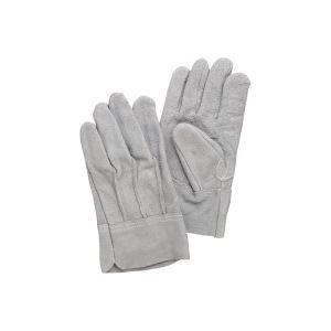 (まとめ)熱田資材 革手袋床革手袋 背縫い NO.11 グレー〔×10セット〕