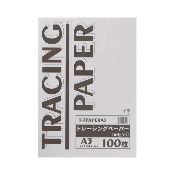 (まとめ) TANOSEE トレーシングペーパー60g A3 1パック(100枚) 〔×5セット〕