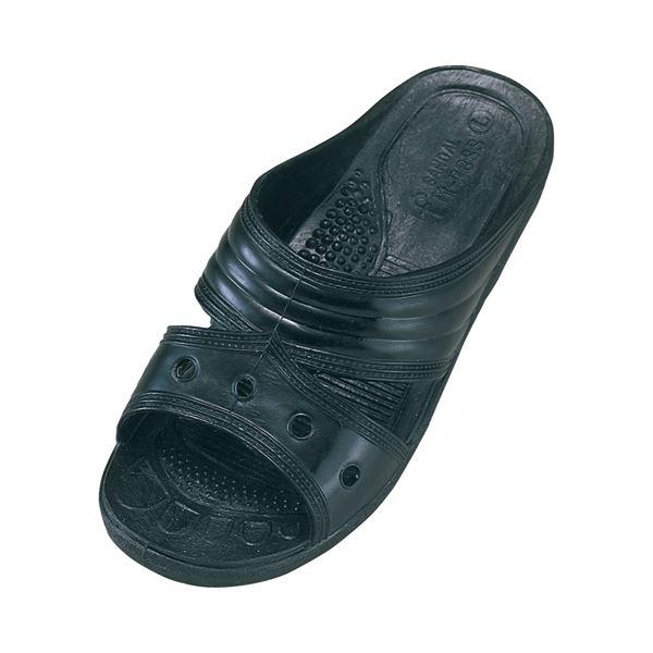 (まとめ) オーミケンシ 業務用フィッティングサンダル L ブラック 1足 〔×5セット〕