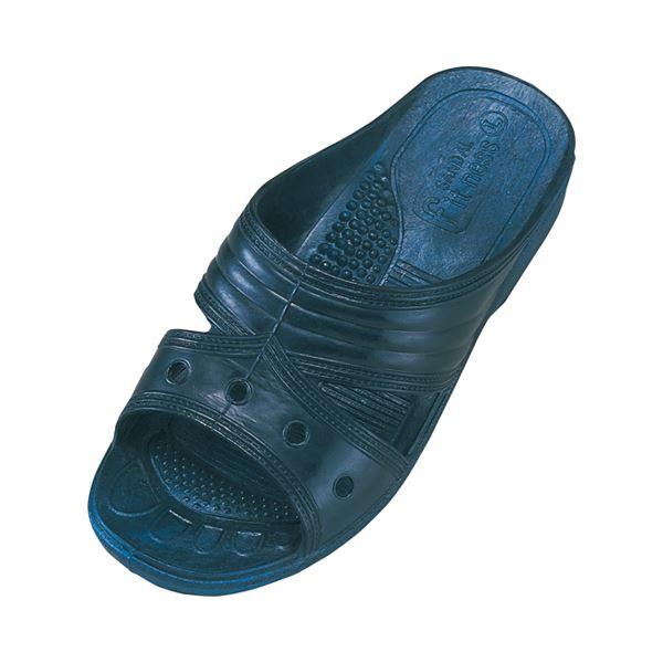 (まとめ) オーミケンシ 業務用フィッティングサンダル L ダークブルー 1足 〔×5セット〕