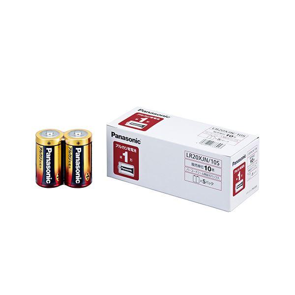 (まとめ) パナソニック アルカリ乾電池 単1形 LR20XJN/10S 1パック(10本) 〔×2...