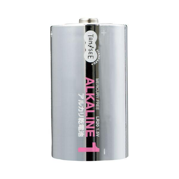 (まとめ) TANOSEE アルカリ乾電池 単1形 1セット(10本：2本×5パック) 〔×3セット...