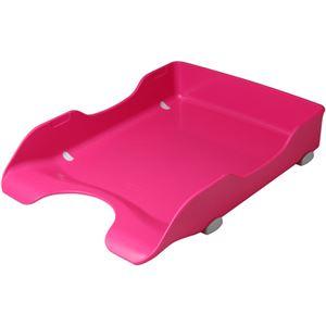 (まとめ) ソニック デスクトレー A4タテ 桃 DA-245-P 1個 〔×5セット〕