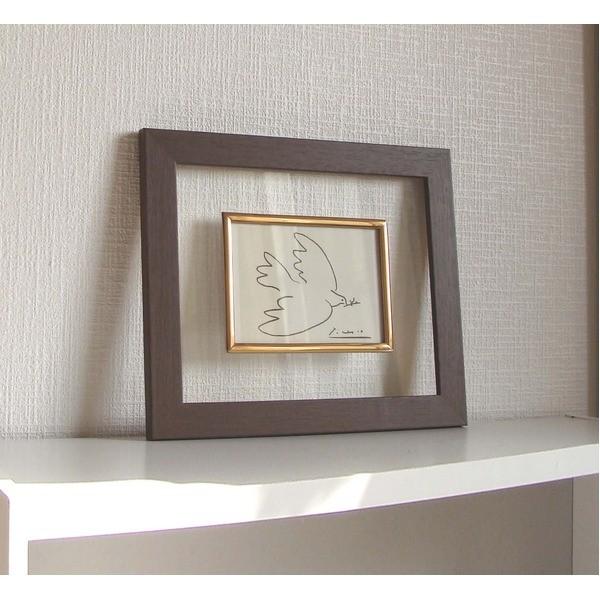 透明フレーム 額縁 247mm×298mm×17mm ピカソ 「平和」 ブラウン 額 額縁 フレーム