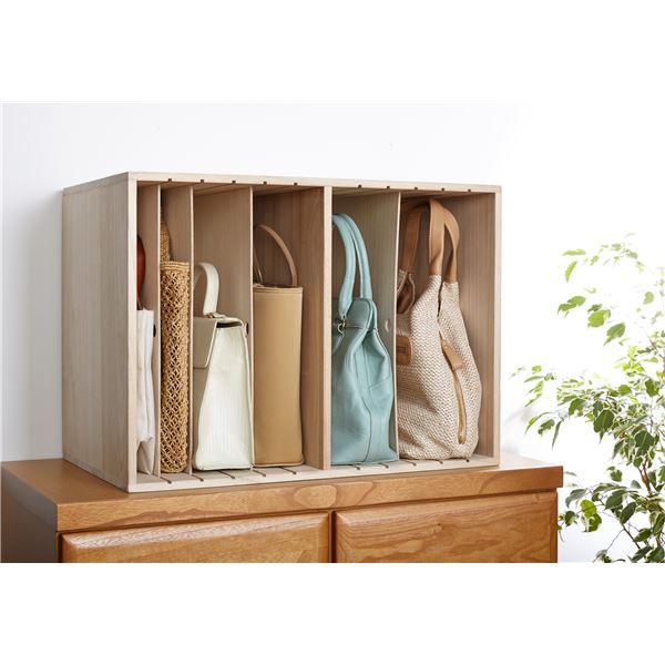 すっ桐 カバンハウス/バッグ収納棚 〔ハイタイプ 高さ43.5cm〕 木製 日本製 〔完成品〕