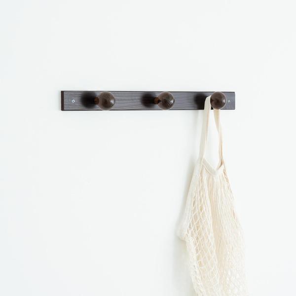 〔30本セット〕コートハンガー〔3玉〕(ブラウン/茶) 幅45cm 壁掛けフック/木製(天然木)/北...