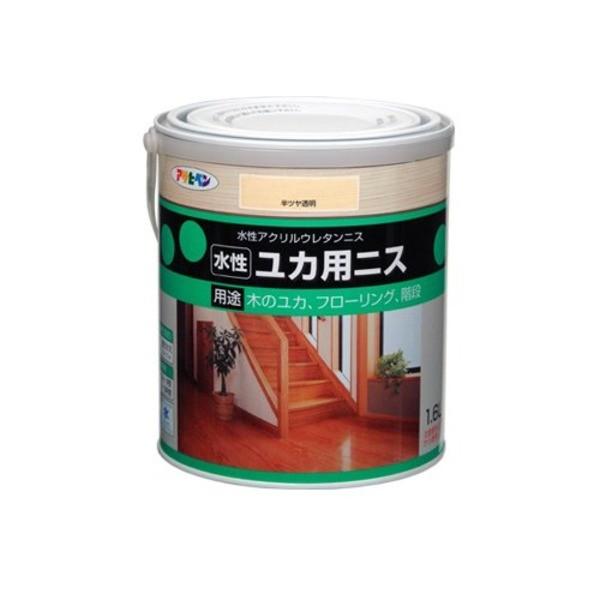 水性ユカ用ニス 半ツヤ透明 1.6L〔代引不可〕