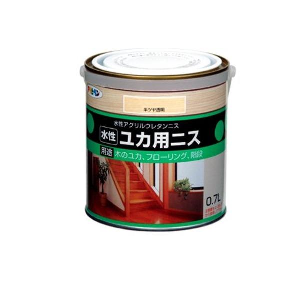 水性ユカ用ニス 半ツヤ透明 0.7L〔代引不可〕