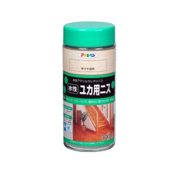 水性ユカ用ニス 半ツヤ透明 300ML〔代引不可〕
