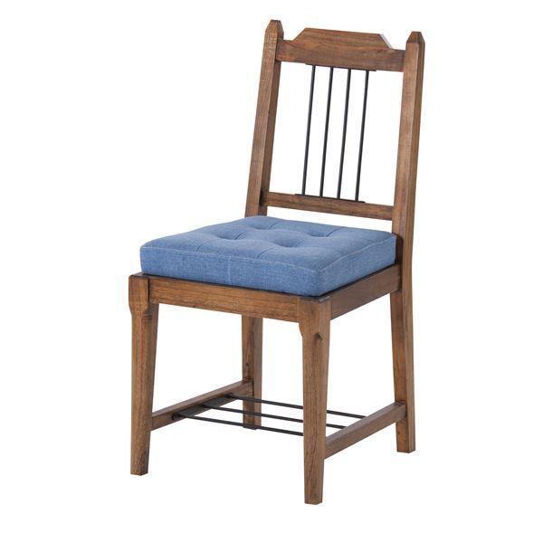 ダイニングチェア パーソナルチェア 幅42cm 2脚セット 木製 アイアン ティンバー リビング 在...