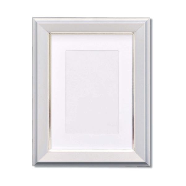 カラー 遺影額 ハガキサイズ グレー スタンド付 仏事用額 葬儀額 フレーム 額縁 額