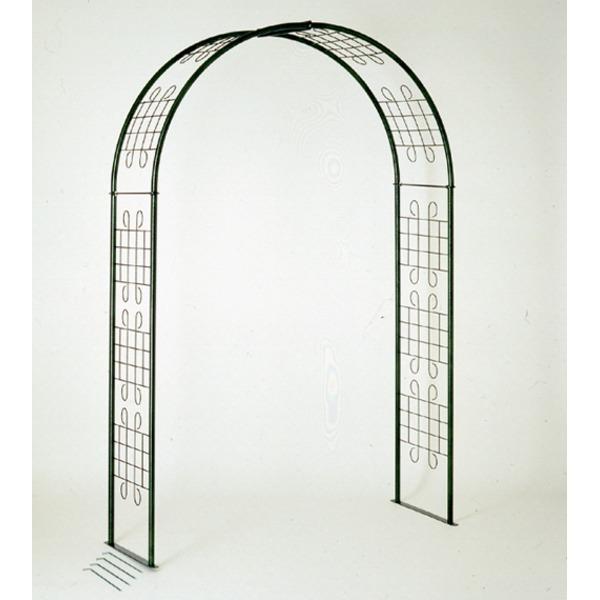 フラワーアーチ/ガーデニング用品 〔幅124cm〕 スチールパイプ製 日本製 エクセレント 〔園芸 ...