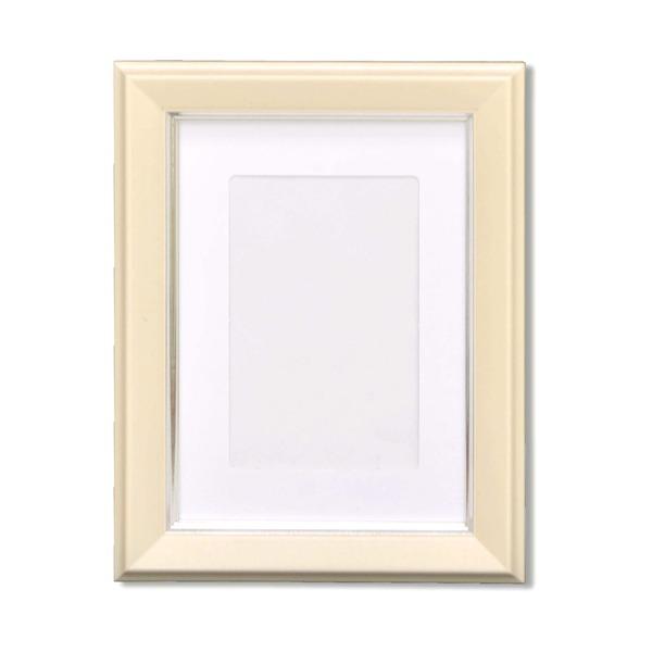 カラー 遺影額 〔 ハガキ クリーム 〕 仏事用額 葬儀額 スタンド付 フレーム 額縁 額