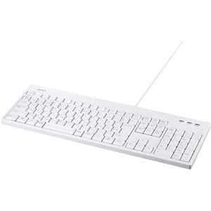 バッファロー(サプライ) USB接続 有線フルキーボード 丸洗い対応 ホワイト BSKBU310WH...