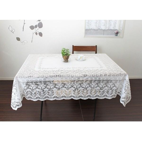 レース テーブルクロス テーブルカバー 140cm×140cm 正方形 撥水加工 日本製 模様替え ...