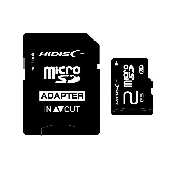 (まとめ)ハイディスク microSDカード2GB SD変換アダプター付き HDMCSD2GCLJP...