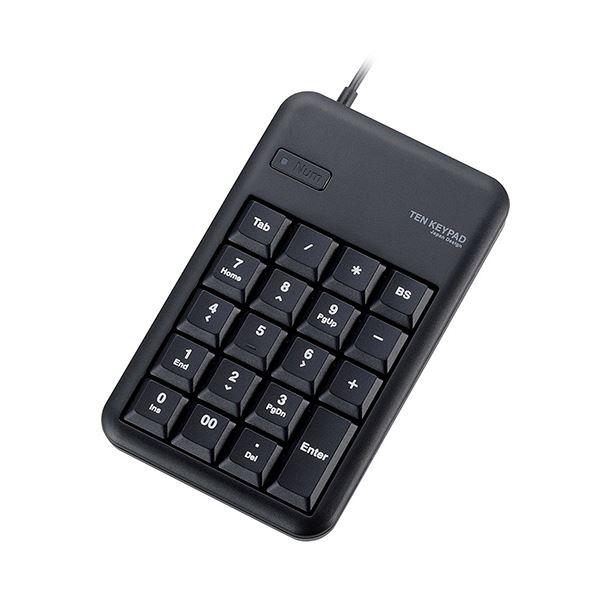 (まとめ)エレコム コンパクトUSBテンキーパッドブラック TK-TCM013BK 1個〔×3セット...