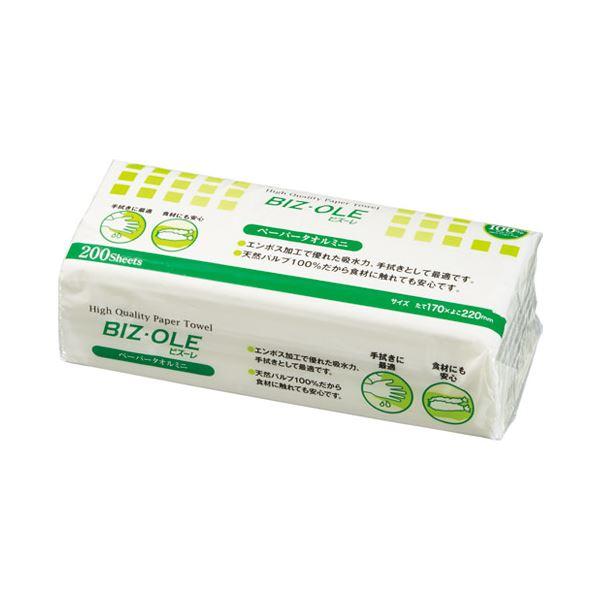 (まとめ) カルタス ビズーレ ペーパータオル ミニ 200枚×40個〔×3セット〕