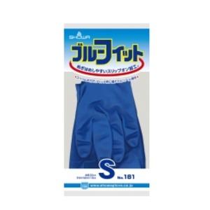 〔まとめ〕 ショーワグローブ ゴム手袋 ブルーフィット Sサイズ 181 〔×30セット〕 使い捨て...