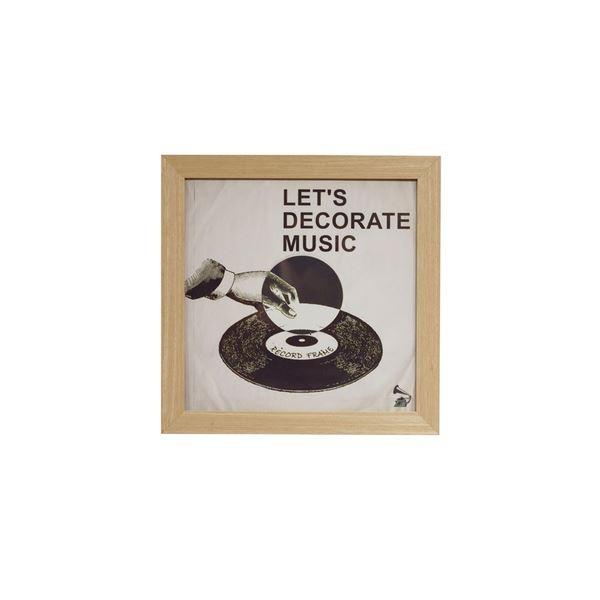 額縁 フレーム 幅36.5cm LPレコード用 天然木化粧繊維板 ガラス レコードフレーム リビング...
