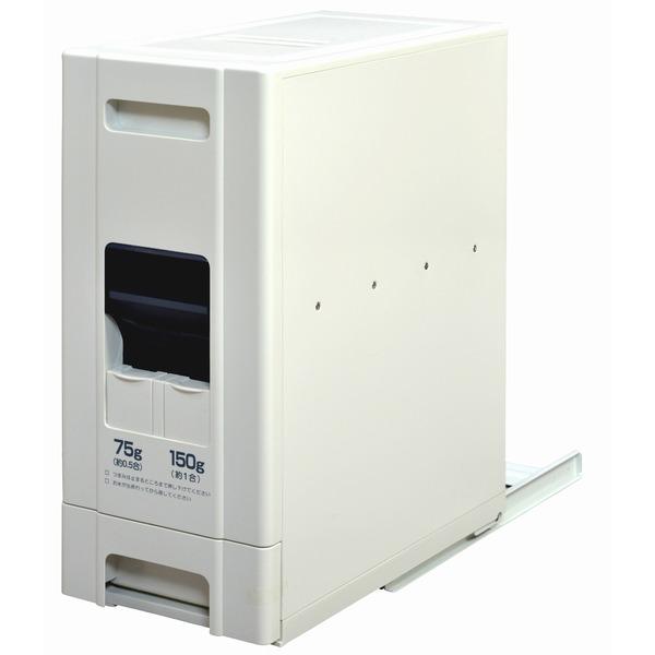 スライドレール付 ライスストッカー/米びつ 〔12kg収納 0.5号計量可〕 幅19cm マイルドホ...