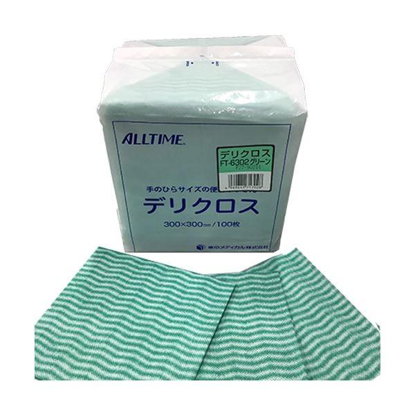 (まとめ)東京メディカル デリクロス 30×30cm グリーン FT-6302 1パック(100枚)...