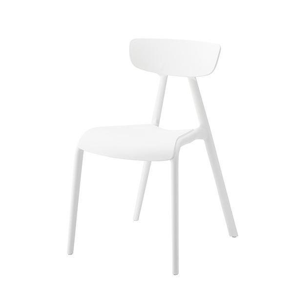 スタッキングチェア パーソナルチェア 幅49cm ホワイト 4脚セット 軽量 移動便利 お手入れ簡単...