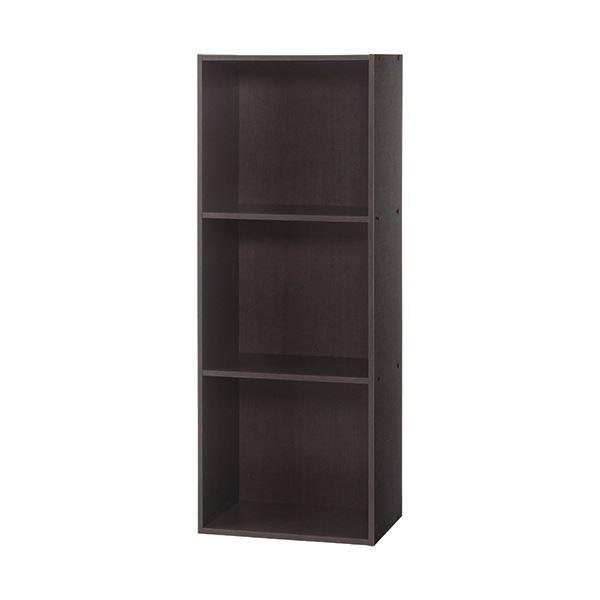 (まとめ)不二貿易 カラーボックス 3段 A4対応 幅418×奥行290×高さ1100mm ブラウン...