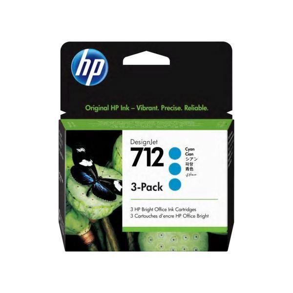 HP712インクカートリッジ シアン 29ml 1個 〔×3個セット〕 3ED77A