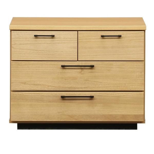 チェスト タンス 3段 幅80cm ナチュラル 日本製 木製 桐材 オイル塗装仕上げ ベッドルーム ...