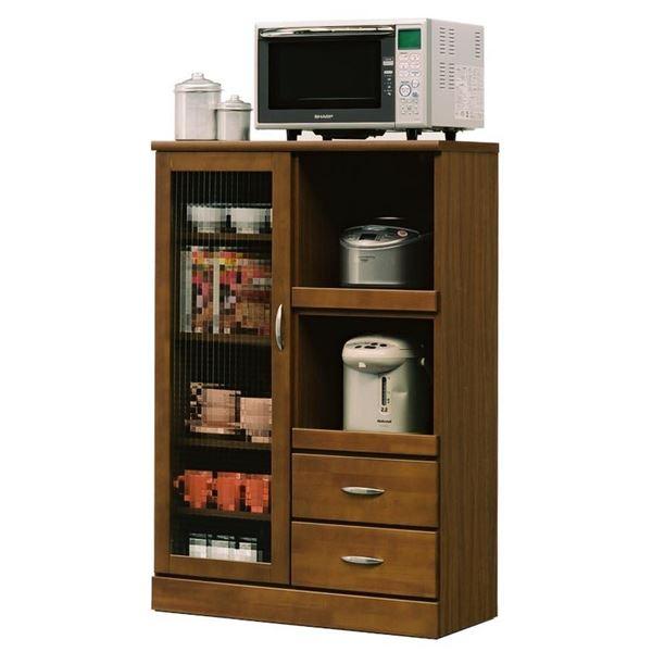 レンジ台 キッチン収納 幅80cm ブラウン 日本製 木製 カントリー調 キッチン 台所 ダイニング...