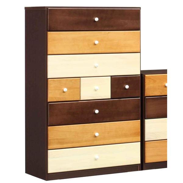 ハイチェスト タンス 幅80cm ブラウン系 日本製 木製 引出し収納 子供部屋 ベッドルーム 寝室...