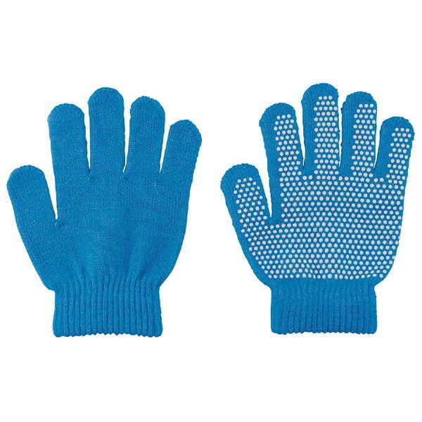 (まとめ)カラーのびのび手袋 すべり止め付 青 〔×10セット〕