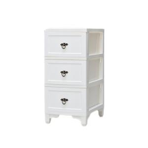 衣類収納 タンス 約幅34cm 3段 ホワイト 日本製 引き出し カドリー チェスト Cuddly ...