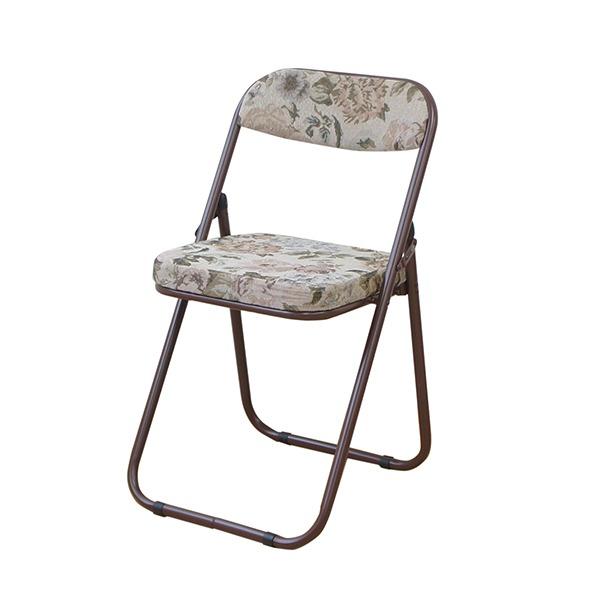 パーソナルチェア 約幅45.5cm ハイタイプ アーム無し ブラウン スチール 折りたたみ式 折りた...