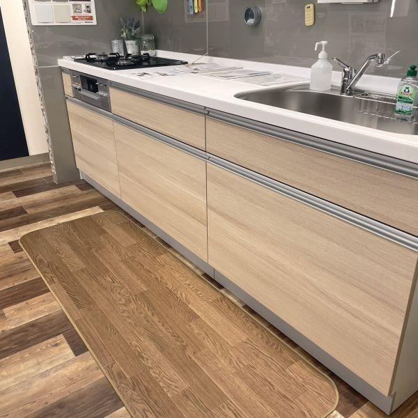 キッチンマット 約60cm×約180cm ブラウン フローリング クッションフロア CF ラグ 抗菌...